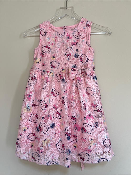 Hello Kitty Other - Hello Kitty Pink Lace Fit-and-Flare Dress with Bow 6X